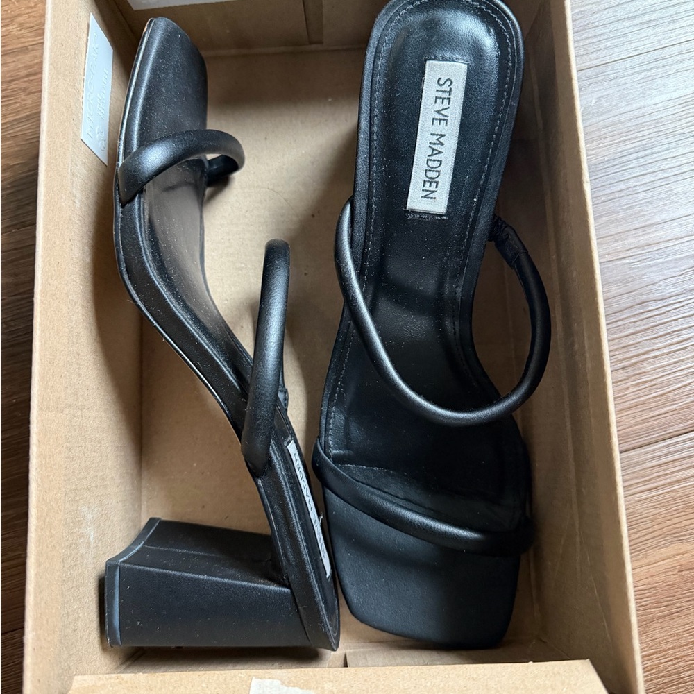 Steve Madden Black Strappy Heels